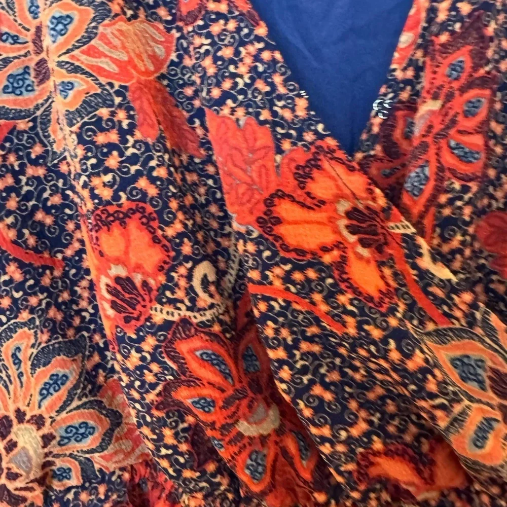 Free People Teegan Floral Bohemian Mini Wrap Dress